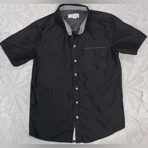 Craft & Flow Boy's Short Sleeve Button up Shirt Black  Size:8